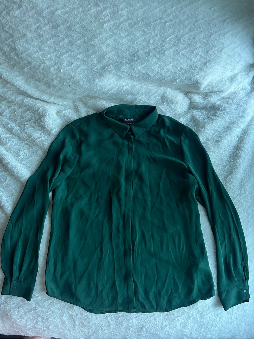 Scotch & Soda Forest Green Long-Sleeve Button Shirt